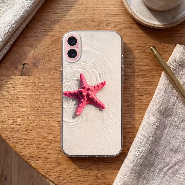Telefoonhoesje - Zeeleven - Zeester - Strand - Roze - Water — 2