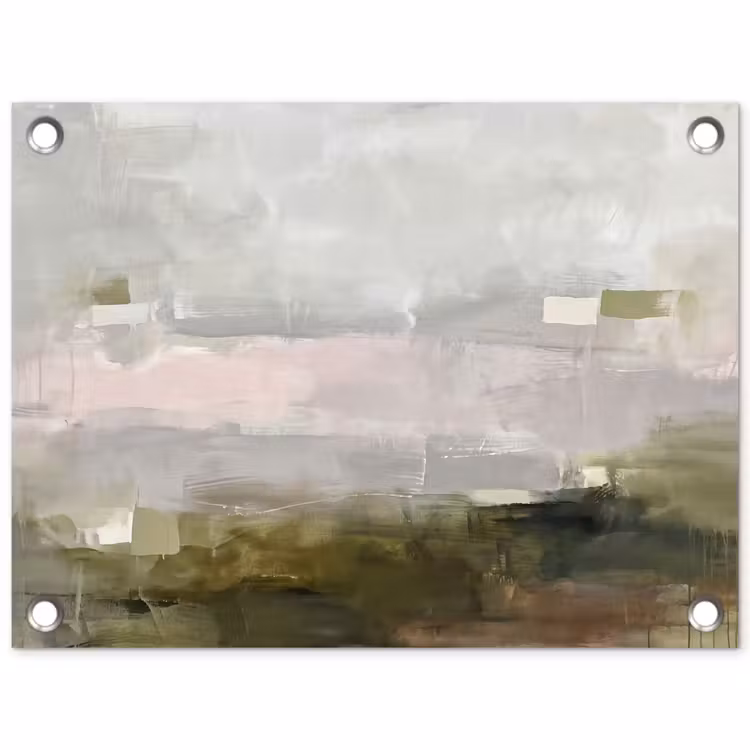 Tuinposter - Abstract - Gelaagd - Kunst - Modern - Grijs-Groen — 1
