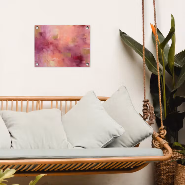 Tuinposter - Abstract - Kleuren - Modern - Roze - Paars — 5