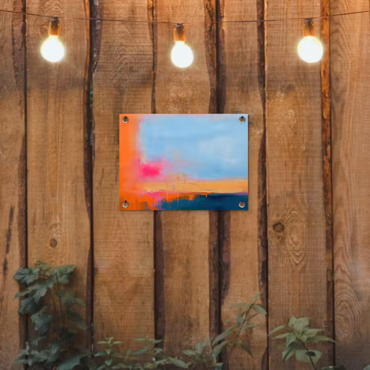 Tuinposter - Abstract - Kleurvlakken - Modern - Oranje - Blauw — 2