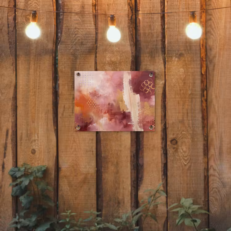 Tuinposter - Abstract - Rood - Goud - Modern - Kunst — 2
