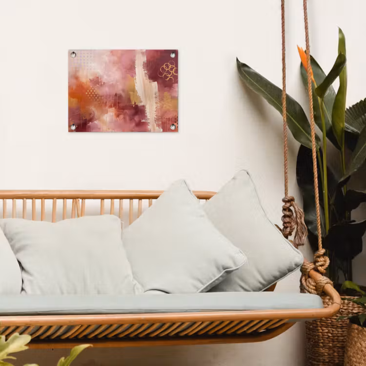 Tuinposter - Abstract - Rood - Goud - Modern - Kunst — 5