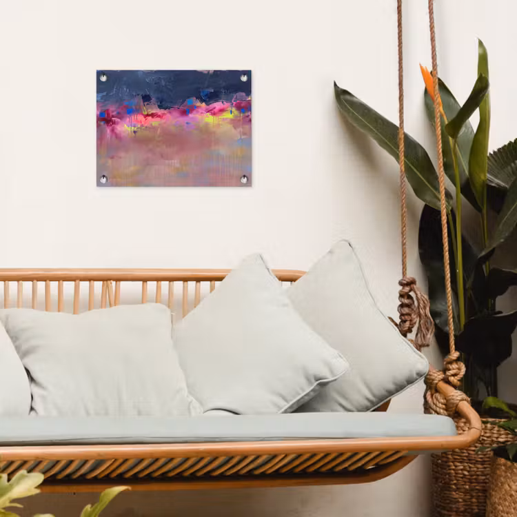 Tuinposter - Abstract - Textuur - Kleuren - Modern - Roze — 5