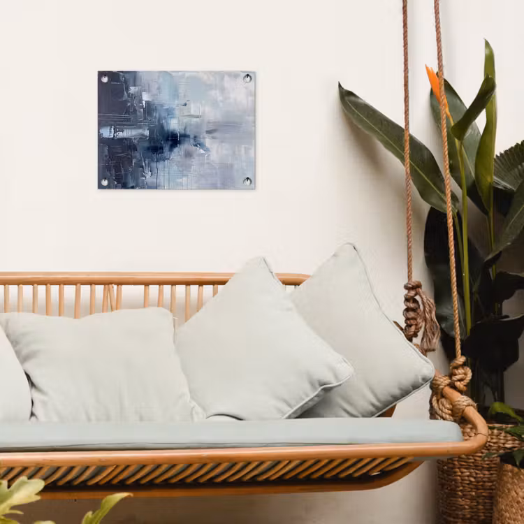 Tuinposter - Abstract - Textuur - Kunst - Modern - Blauw — 5