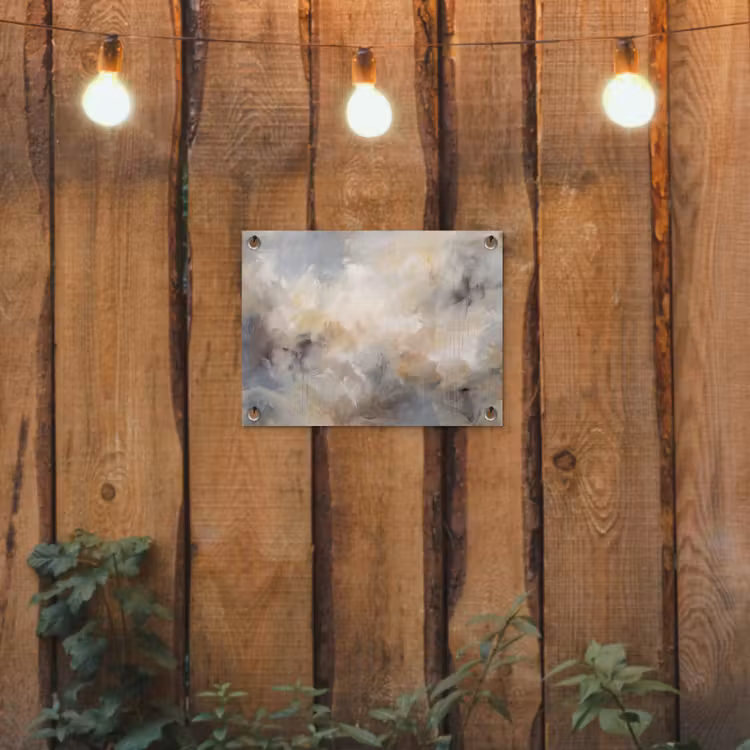 Tuinposter - Abstract - Wolken - Sfeervol - Beige - Grijs — 2