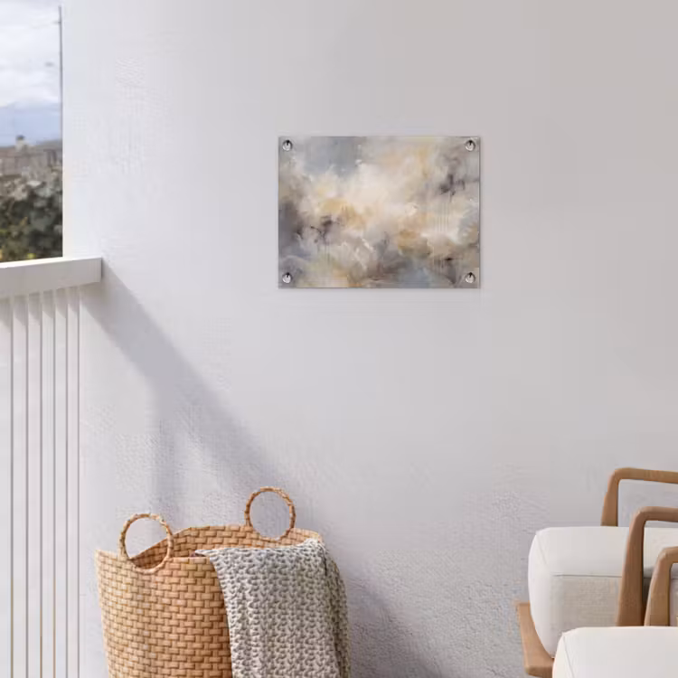 Tuinposter - Abstract - Wolken - Sfeervol - Beige - Grijs — 3