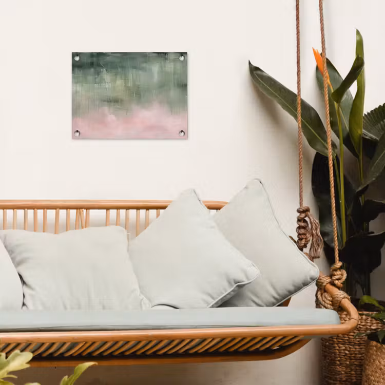 Tuinposter - Kunst - Abstract - Modern - Groen - Roze — 5