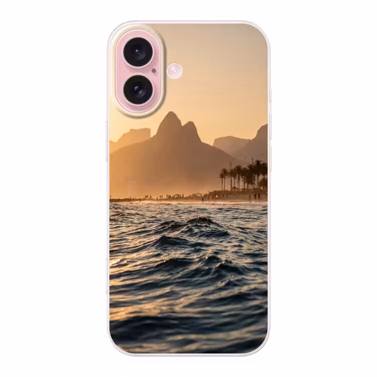 Telefoonhoesje - Zee - Golven - Zonsondergang - Kust - Goud — 1