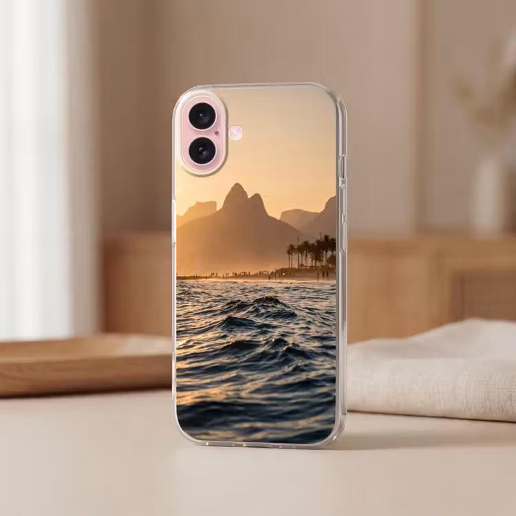 Telefoonhoesje - Zee - Golven - Zonsondergang - Kust - Goud — 3