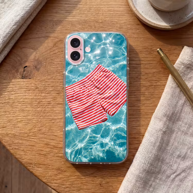 Telefoonhoesje - Zwemkleding - Gestreept - Water - Zomer - Rood-wit — 2