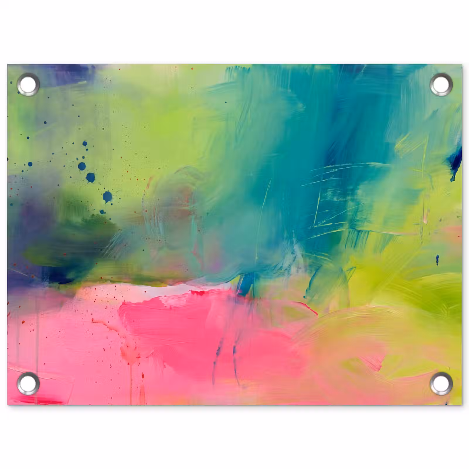 Tuinposter - Abstract - Kleuren - Modern - Groen - Roze — 1
