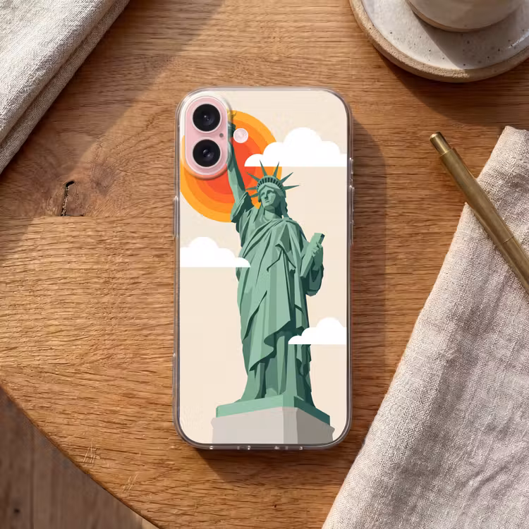 Telefoonhoesje - Vrijheidsbeeld - New York - Zon - Modern — 2