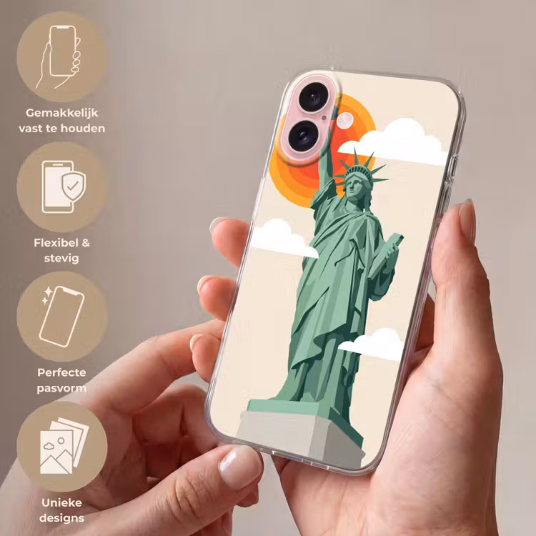 Telefoonhoesje - Vrijheidsbeeld - New York - Zon - Modern — 4