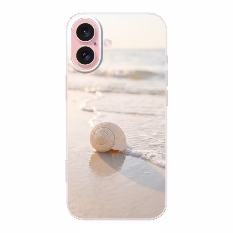 Telefoonhoesje - Zeeschelp - Strand - Zee - Natuur - Beige — 1