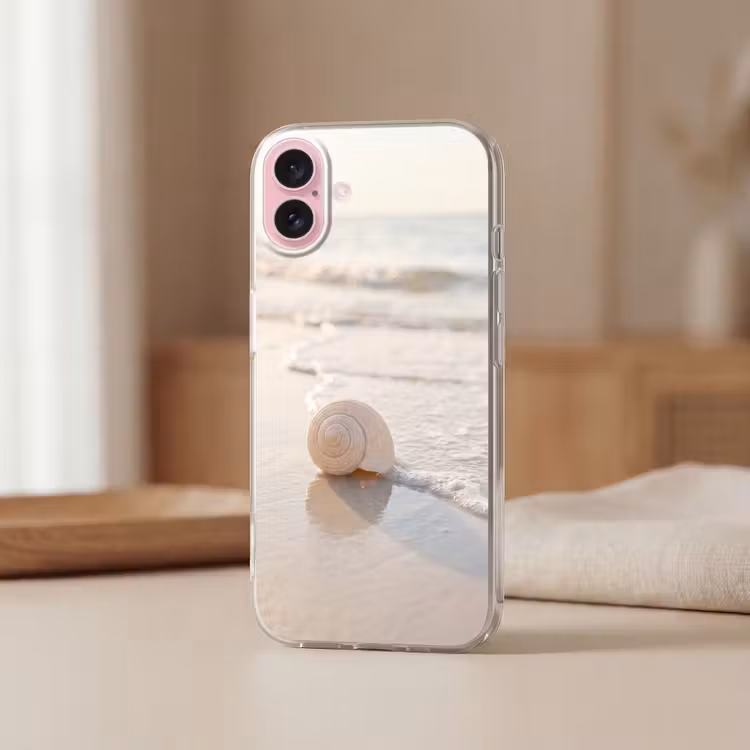 Telefoonhoesje - Zeeschelp - Strand - Zee - Natuur - Beige — 3