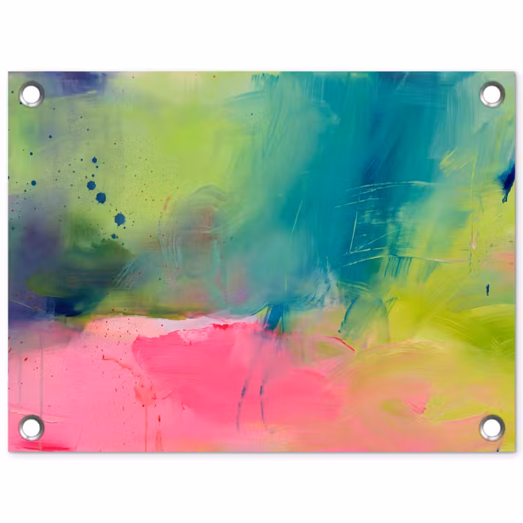 Tuinposter - Abstract - Kleuren - Modern - Groen - Roze — 1