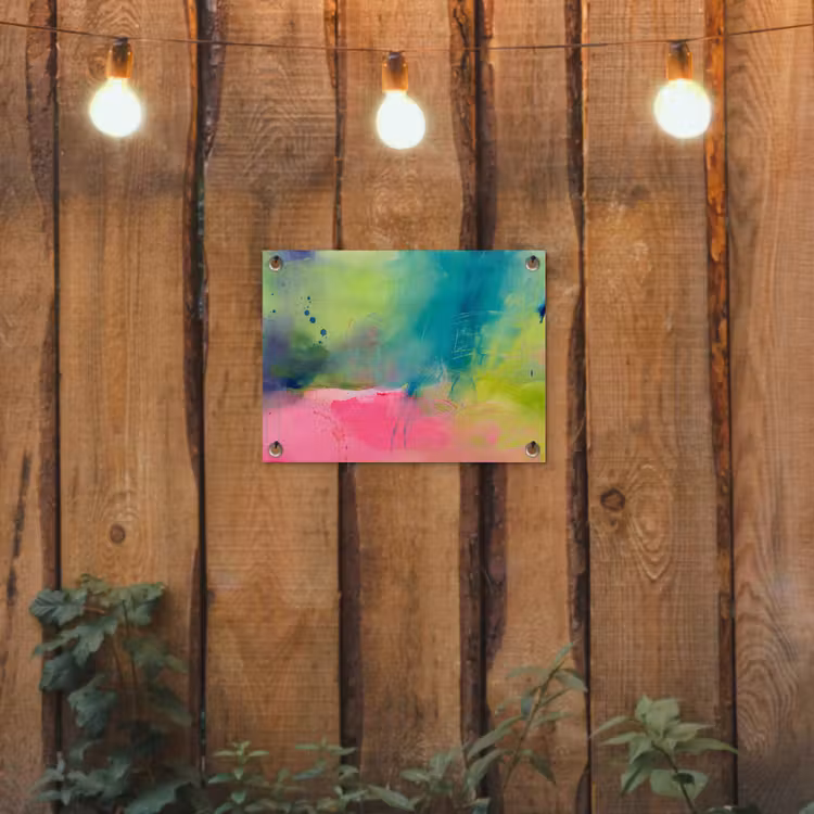 Tuinposter - Abstract - Kleuren - Modern - Groen - Roze — 2