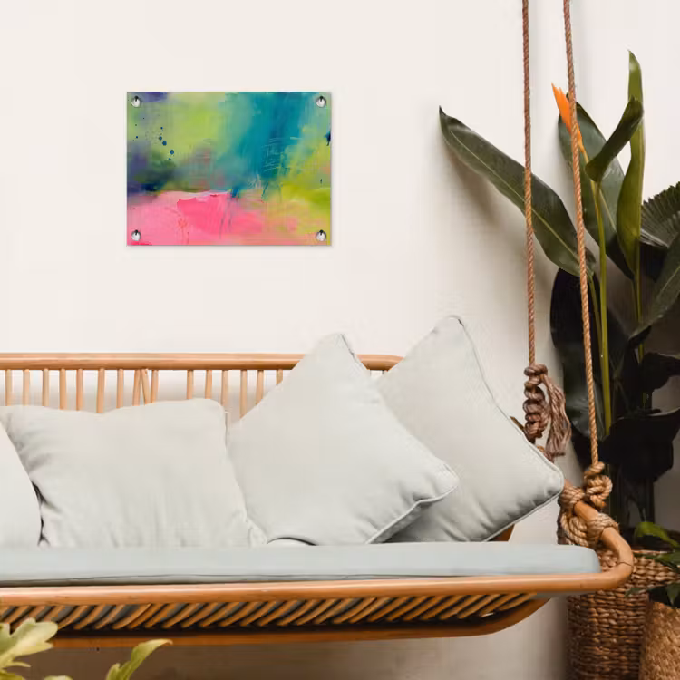 Tuinposter - Abstract - Kleuren - Modern - Groen - Roze — 5