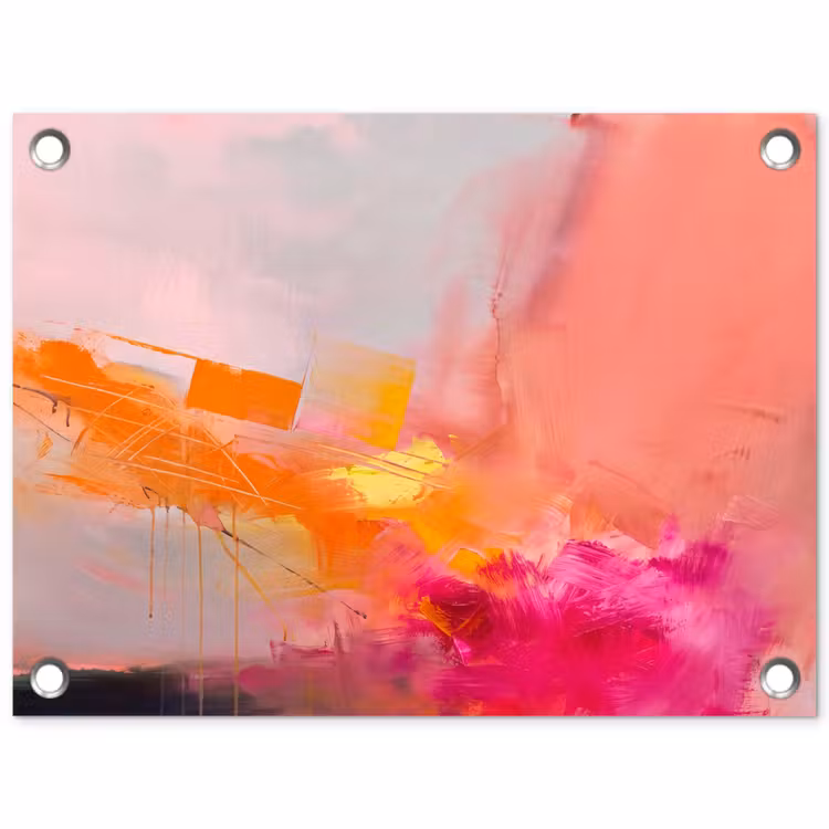 Tuinposter - Abstract - Kleurrijk - Modern - Roze — 1