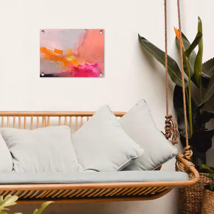Tuinposter - Abstract - Kleurrijk - Modern - Roze — 5