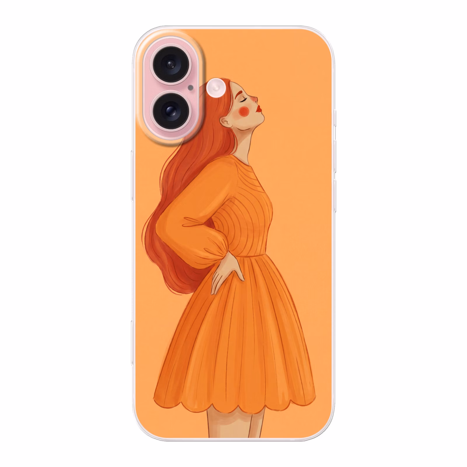 Telefoonhoesje - Vrouw - Profiel - Mensen - Modern - Oranje — 1