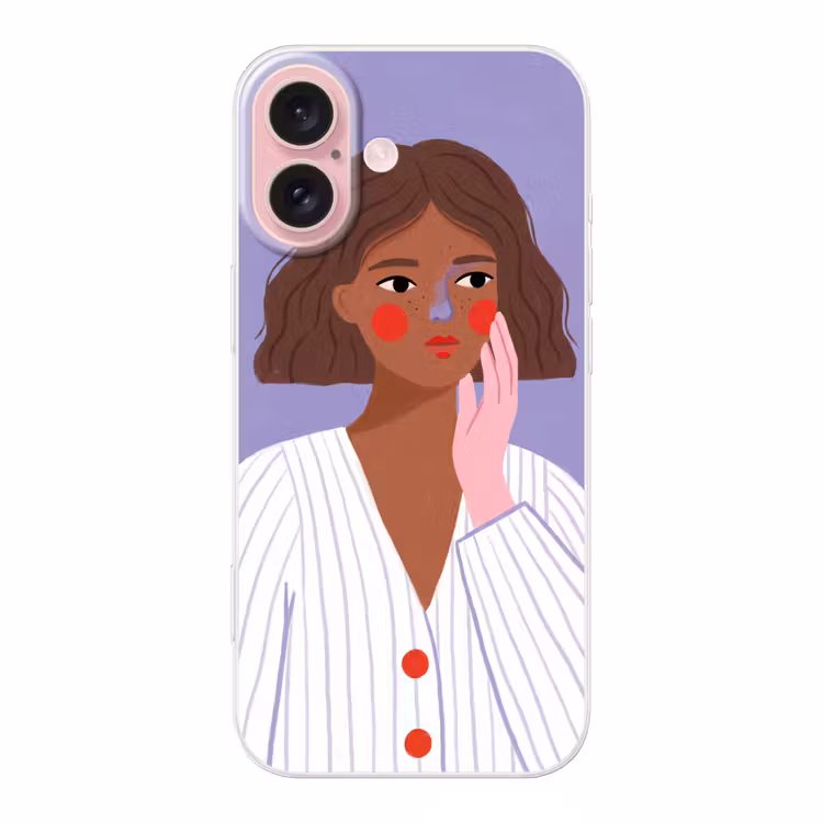 Telefoonhoesje - Vrouw - Gezicht - Mensen - Abstract - Kleurrijk — 1