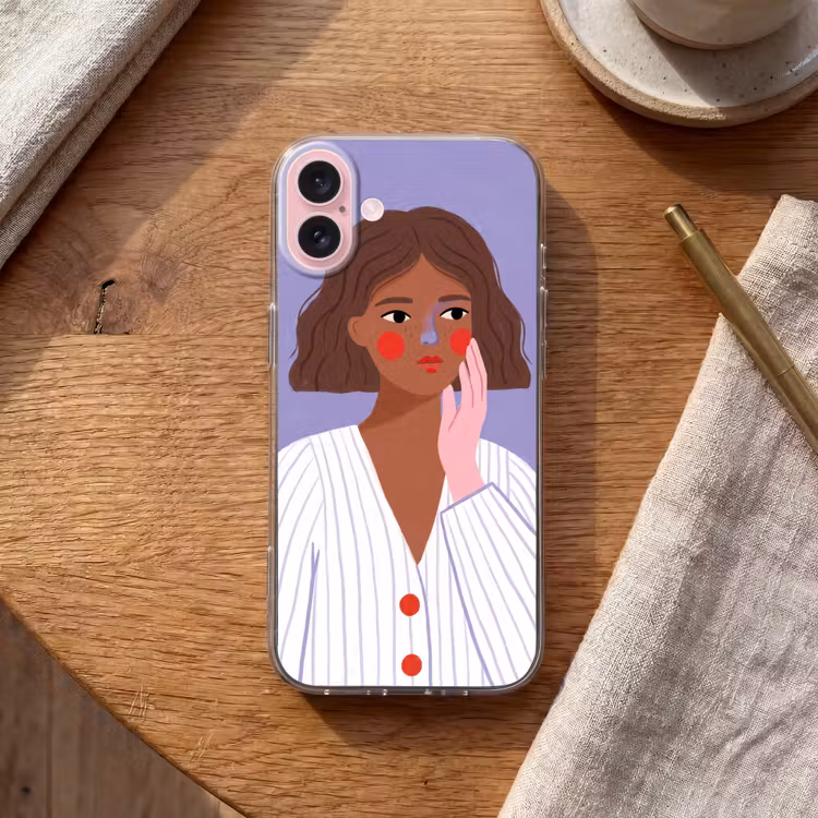 Telefoonhoesje - Vrouw - Gezicht - Mensen - Abstract - Kleurrijk — 2