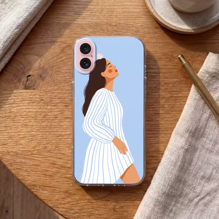 Telefoonhoesje - Vrouw - Profiel - Rust - Modern - Illustratie — 2