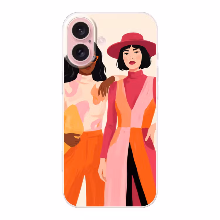Telefoonhoesje - Vrouw - Twee - Mode - Abstract - Kleurrijk — 1