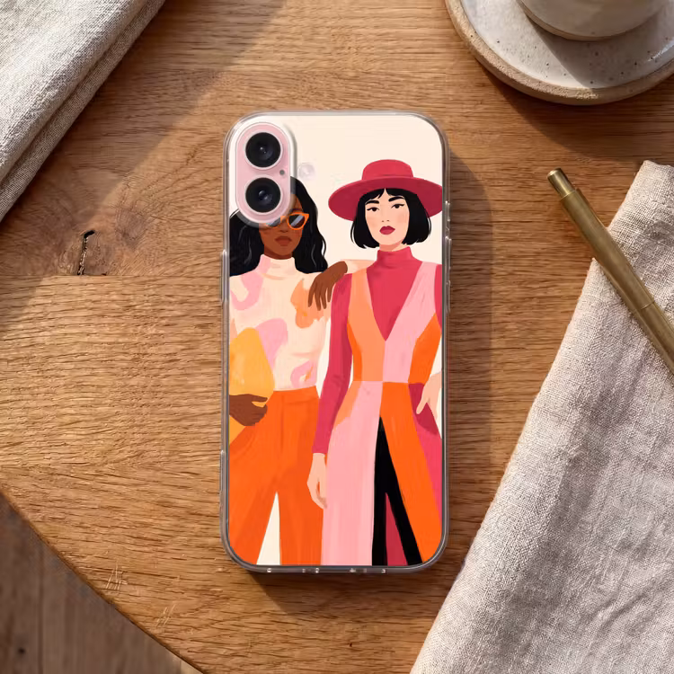 Telefoonhoesje - Vrouw - Twee - Mode - Abstract - Kleurrijk — 2