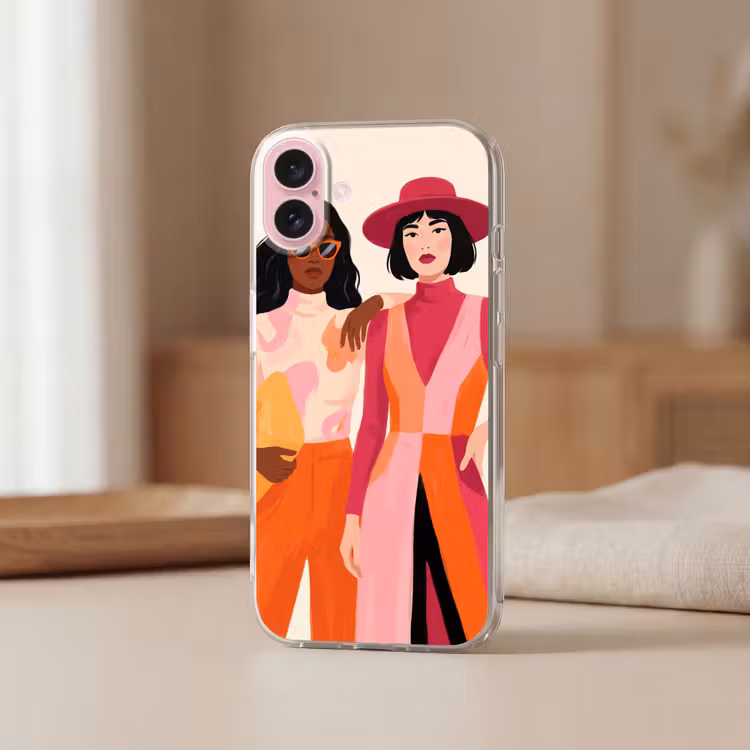 Telefoonhoesje - Vrouw - Twee - Mode - Abstract - Kleurrijk — 3