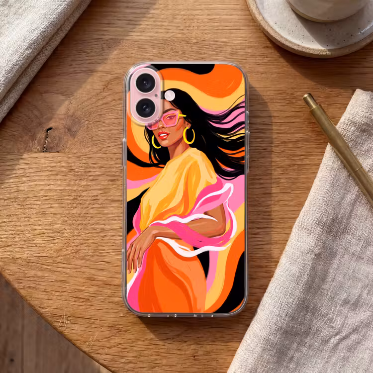 Telefoonhoesje - Vrouw - Zonnebril - Abstract - Kleurrijk — 2