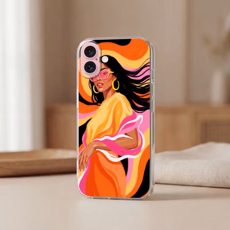 Telefoonhoesje - Vrouw - Zonnebril - Abstract - Kleurrijk — 3