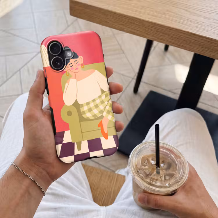 Telefoonhoesje Toughcase - Vrouw - Rust - Interieur - Modern - Kunst — 4