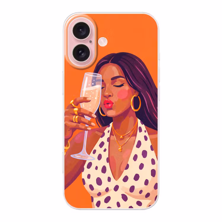 Telefoonhoesje - Vrouw - Champagne - Feest - Modern - Oranje — 1