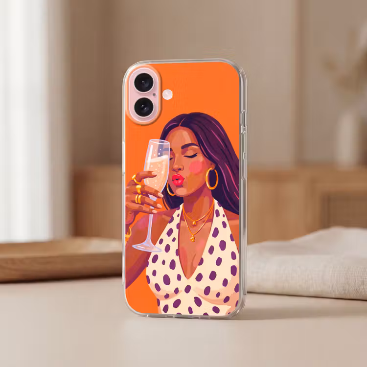 Telefoonhoesje - Vrouw - Champagne - Feest - Modern - Oranje — 3