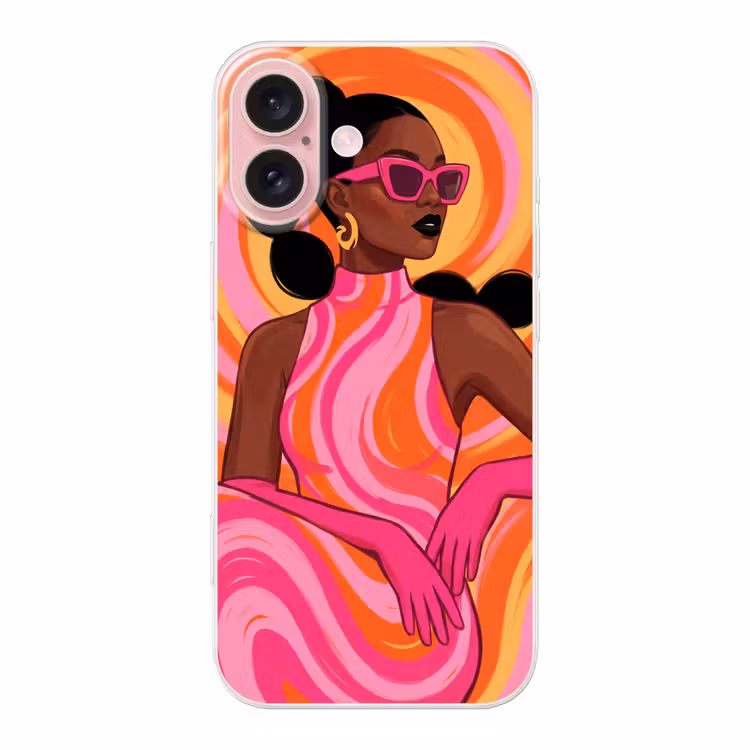 Telefoonhoesje - Vrouw - Portret - Kunst - Abstract - Roze — 1