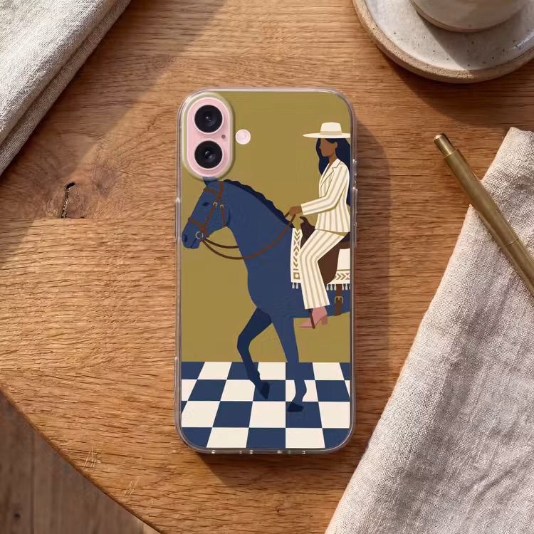Telefoonhoesje - Vrouw - Paard - Rijden - Modern - Abstract — 2