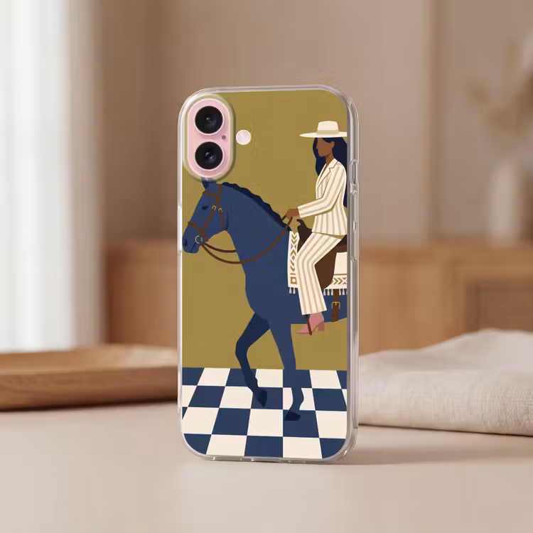 Telefoonhoesje - Vrouw - Paard - Rijden - Modern - Abstract — 3