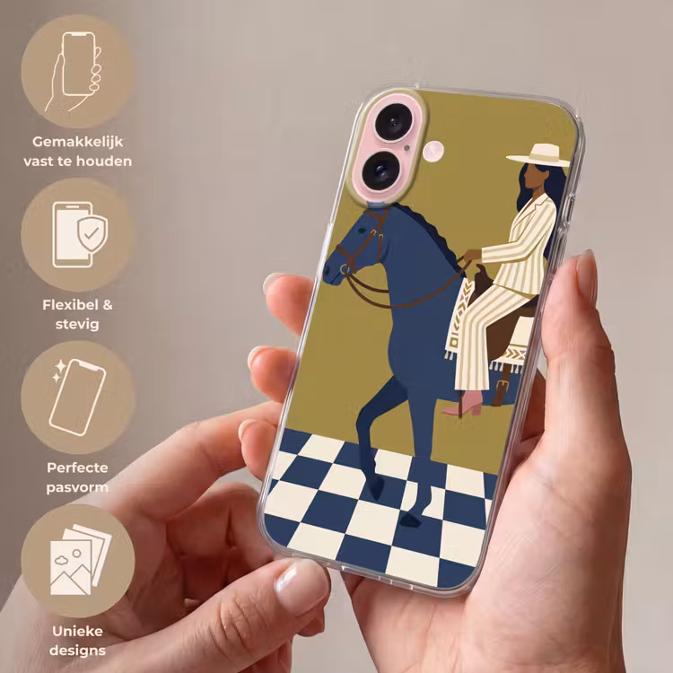 Telefoonhoesje - Vrouw - Paard - Rijden - Modern - Abstract — 4