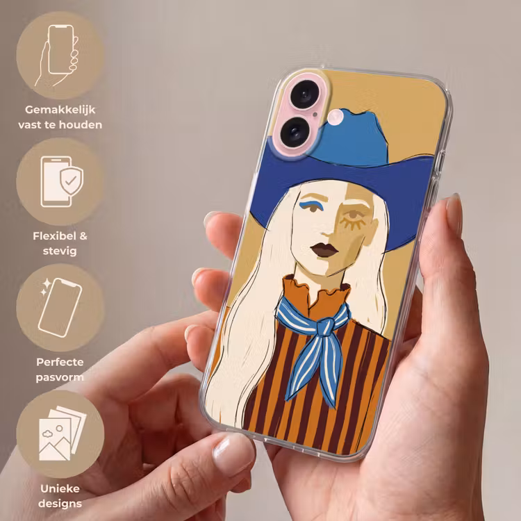 Telefoonhoesje - Vrouw - Portret - Abstract - Kleurrijk - Modern — 4