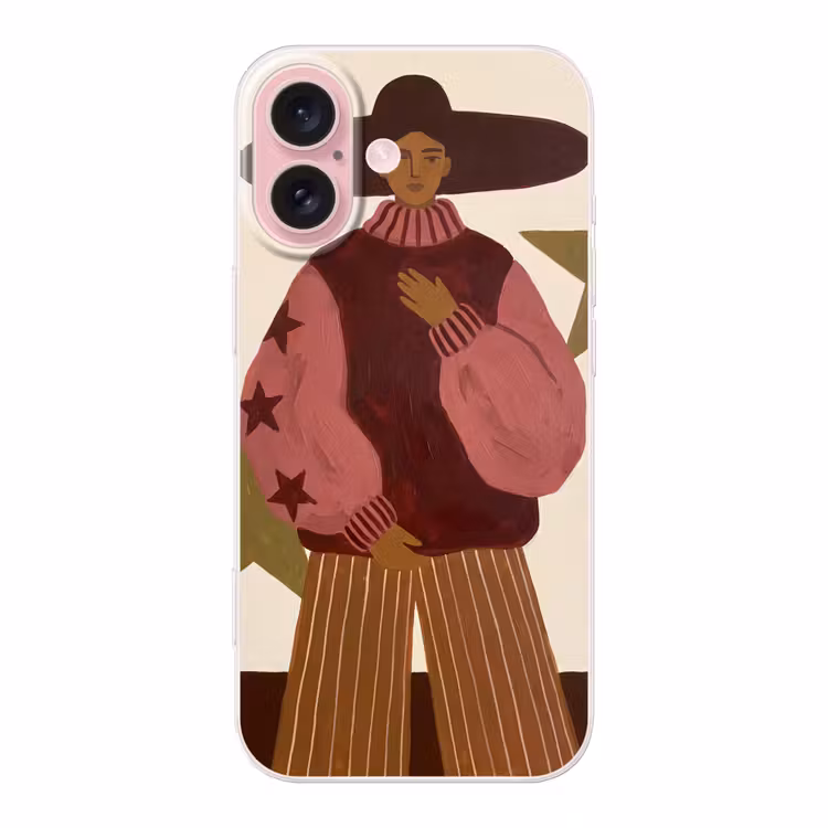 Telefoonhoesje - Vrouw - Hoed - Abstract - Modern - Portret — 1