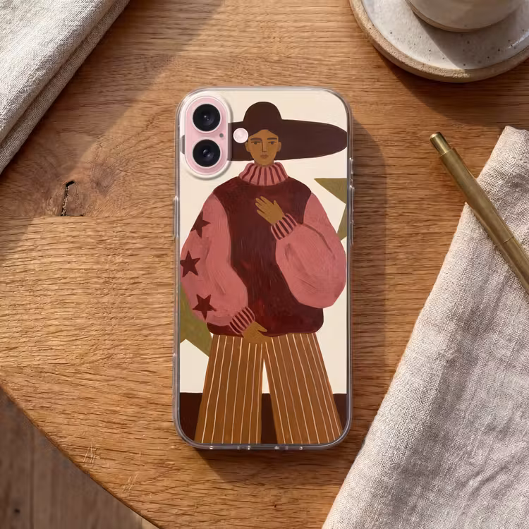 Telefoonhoesje - Vrouw - Hoed - Abstract - Modern - Portret — 2