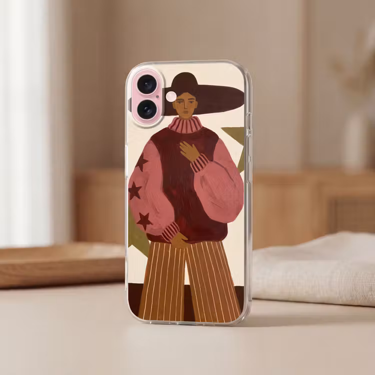 Telefoonhoesje - Vrouw - Hoed - Abstract - Modern - Portret — 3