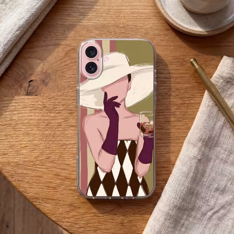 Telefoonhoesje - Vrouw - Hoed - Mode - Abstract - Kleurrijk — 2