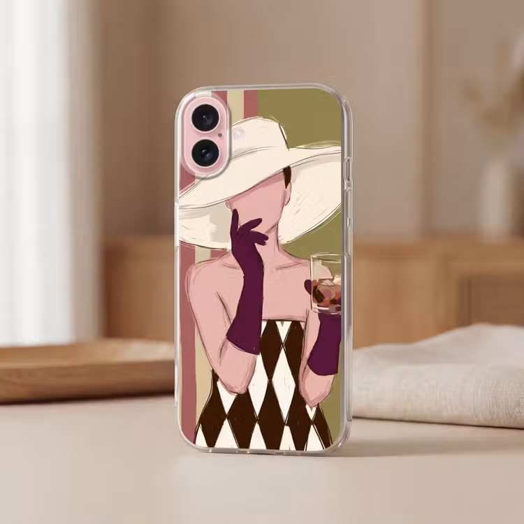 Telefoonhoesje - Vrouw - Hoed - Mode - Abstract - Kleurrijk — 3