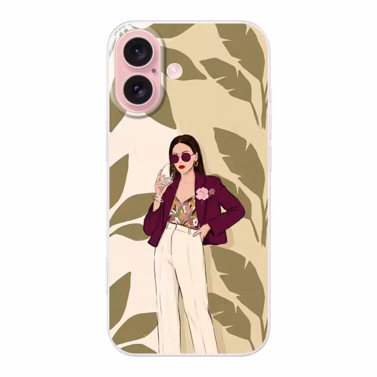 Telefoonhoesje - Vrouw - Wijn - Portret - Mode - Modern — 1