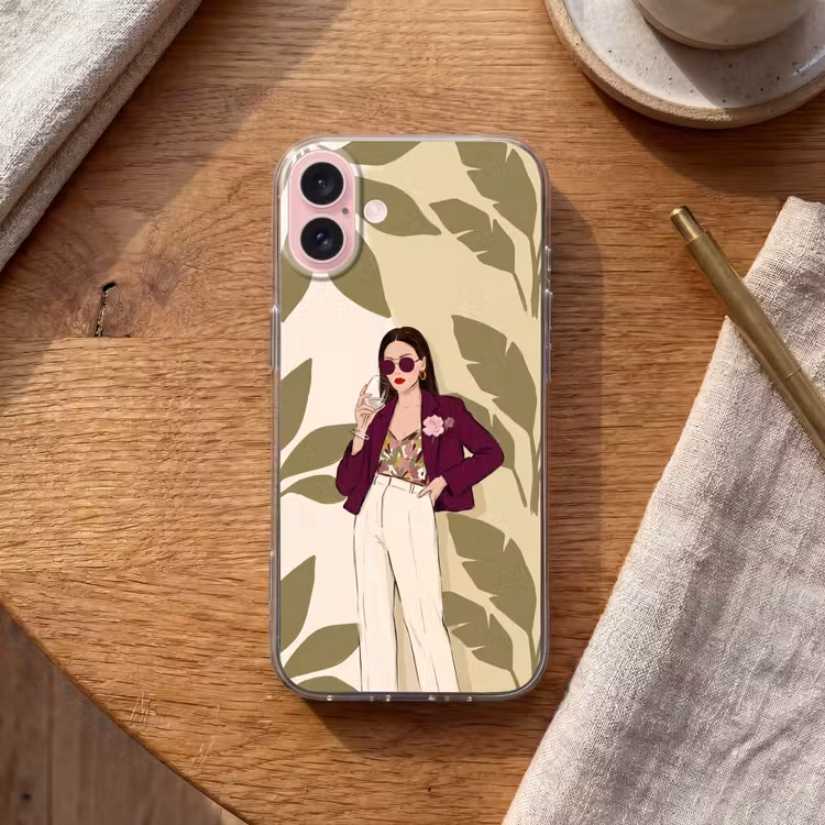 Telefoonhoesje - Vrouw - Wijn - Portret - Mode - Modern — 2