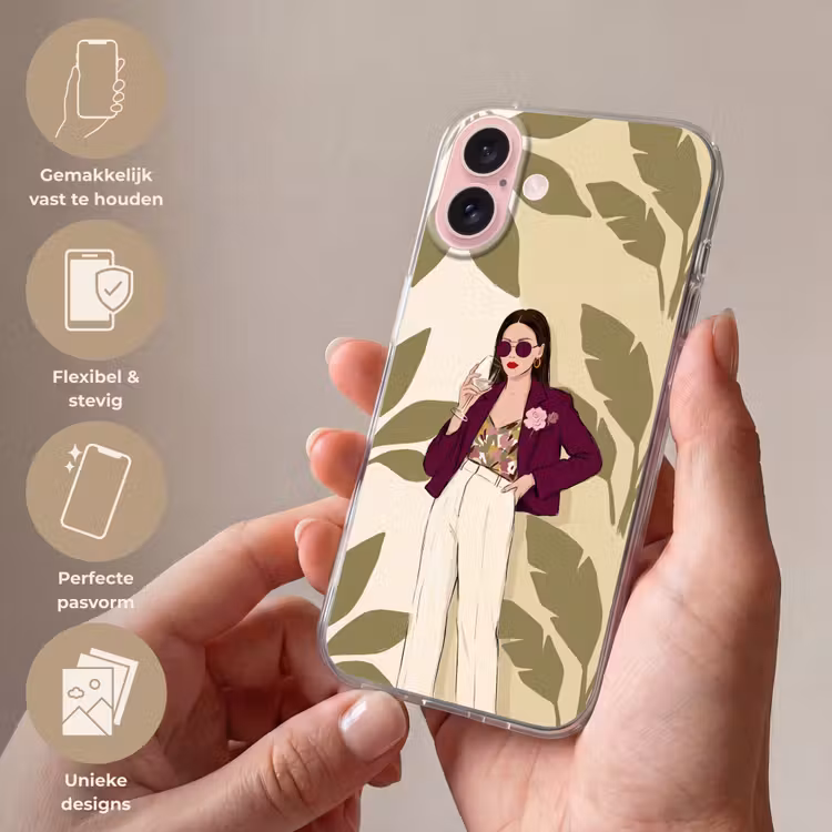 Telefoonhoesje - Vrouw - Wijn - Portret - Mode - Modern — 4