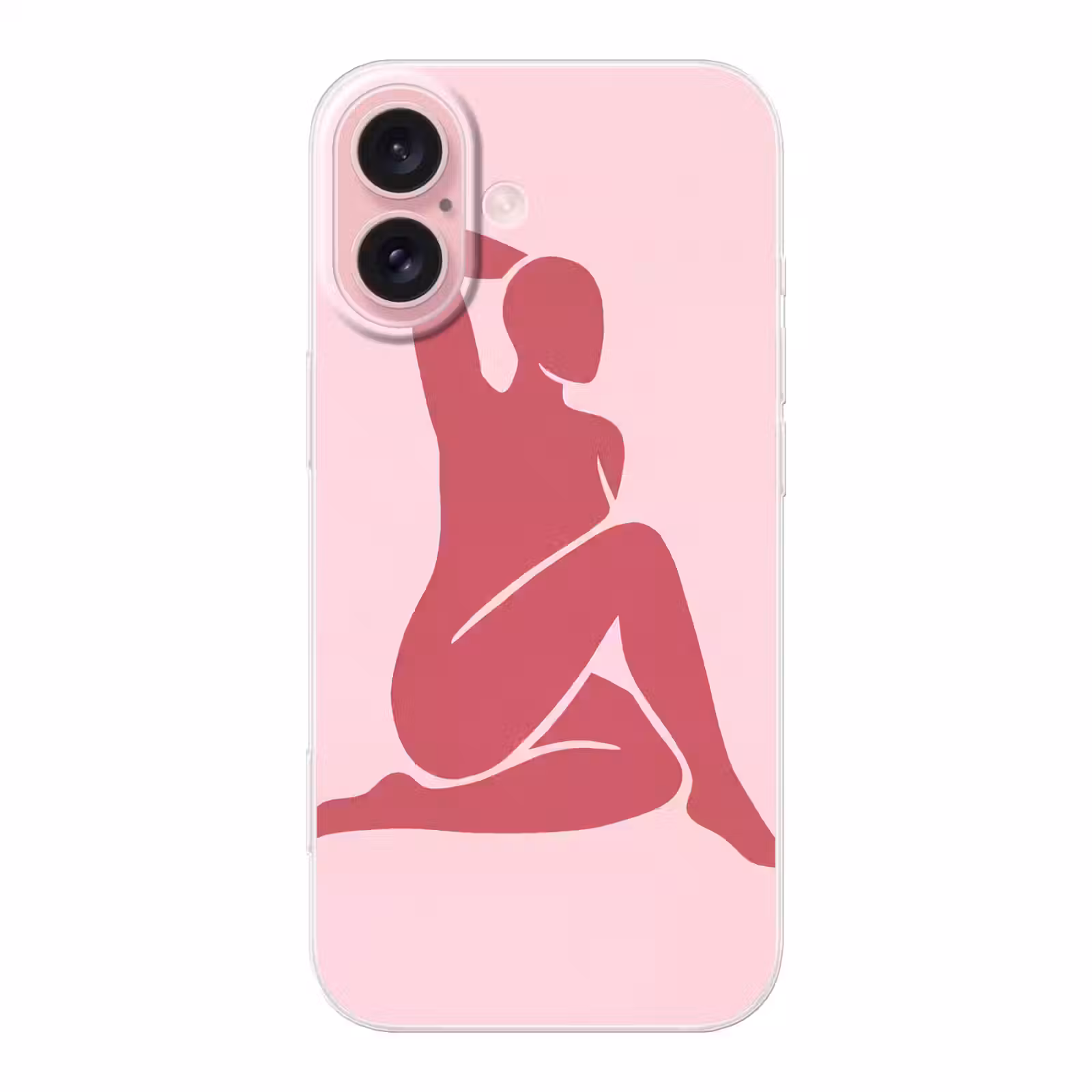 Telefoonhoesje - Vrouw - Silhouet - Abstract - Modern - Roze — 1